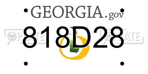 818D28 Georgia License Plate