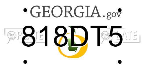 818DT5 Georgia License Plate