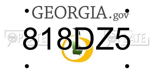 818DZ5 Georgia License Plate