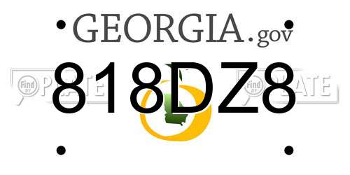 818DZ8 Georgia License Plate