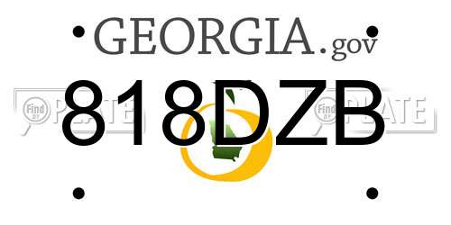 818DZB Georgia License Plate