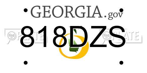 818DZS Georgia License Plate