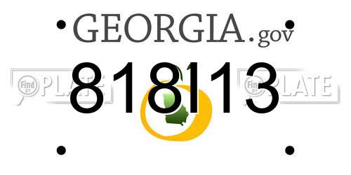 818I13 Georgia License Plate