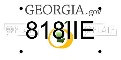 818IIE Georgia License Plate
