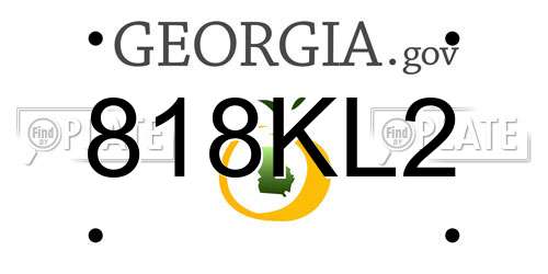 818KL2 Georgia License Plate