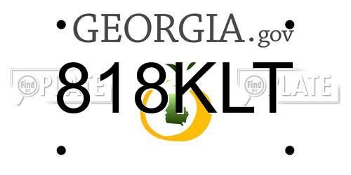 818KLT Georgia License Plate