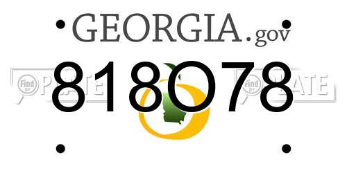 818O78 Georgia License Plate