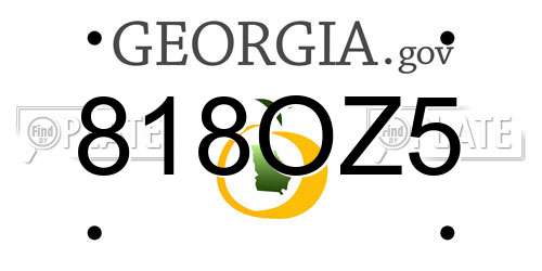 818OZ5 Georgia License Plate