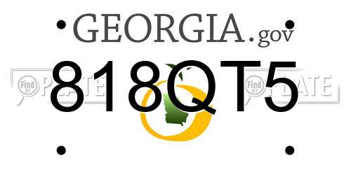 818QT5 Georgia License Plate