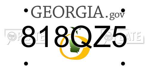 818QZ5 Georgia License Plate