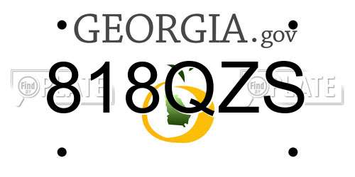 818QZS Georgia License Plate