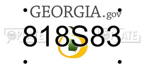 818S83 Georgia License Plate