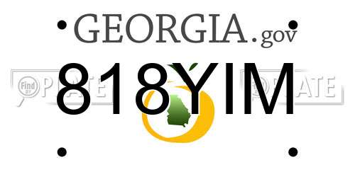 818YIM Georgia License Plate