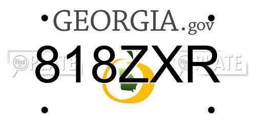 818ZXR Georgia License Plate