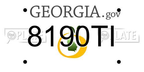 8190TI Georgia License Plate