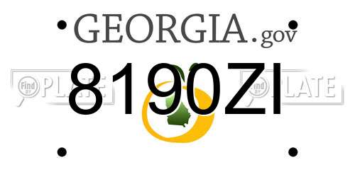 8190ZI Georgia License Plate