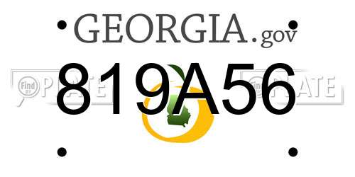819A56 Georgia License Plate