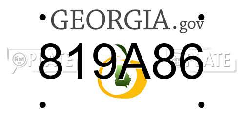 819A86 Georgia License Plate