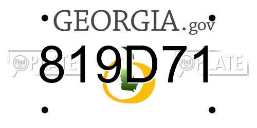 819D71 Georgia License Plate