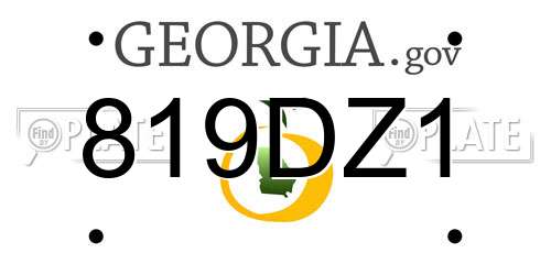 819DZ1 Georgia License Plate