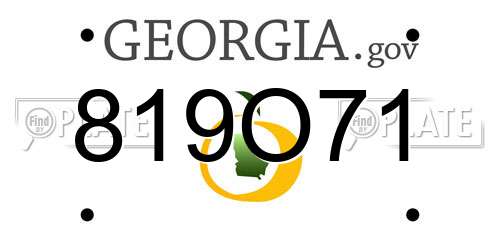 819O71 Georgia License Plate