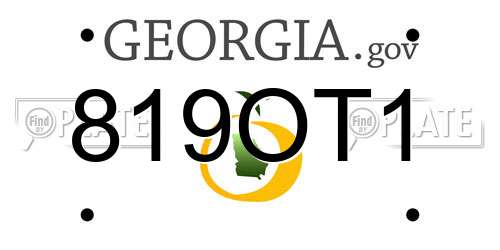 819OT1 Georgia License Plate
