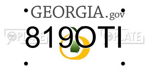 819OTI Georgia License Plate