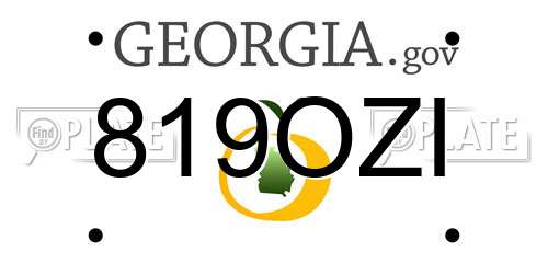 819OZI Georgia License Plate