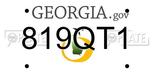 819QT1 Georgia License Plate