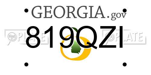 819QZI Georgia License Plate