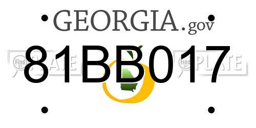 81BB017 Georgia License Plate