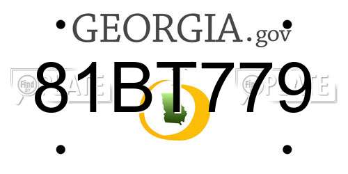 81BT779 Georgia License Plate