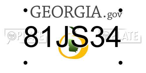 81JS34 Georgia License Plate