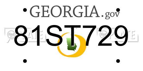 81ST729 Georgia License Plate