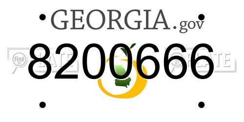 8200666 Georgia License Plate