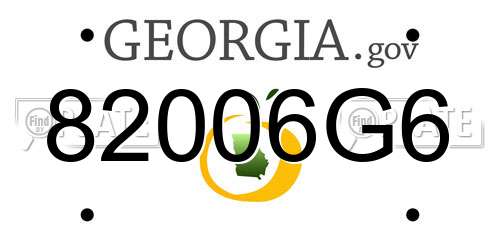 82006G6 Georgia License Plate