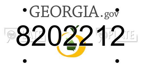 8202212 Georgia License Plate