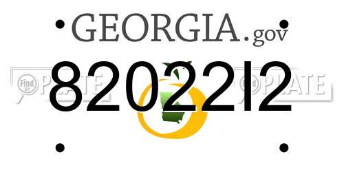 82022I2 Georgia License Plate