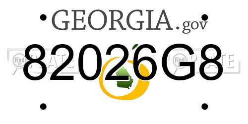 82026G8 Georgia License Plate