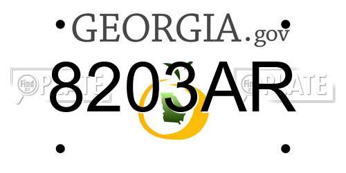 8203AR Georgia License Plate