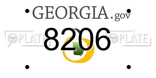 8206 Georgia License Plate