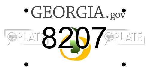 8207 Georgia License Plate