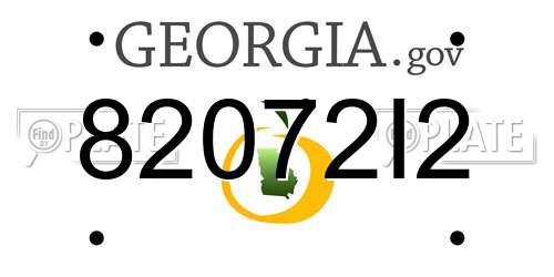 82072I2 Georgia License Plate
