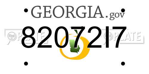 82072I7 Georgia License Plate