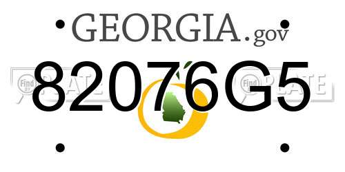 82076G5 Georgia License Plate