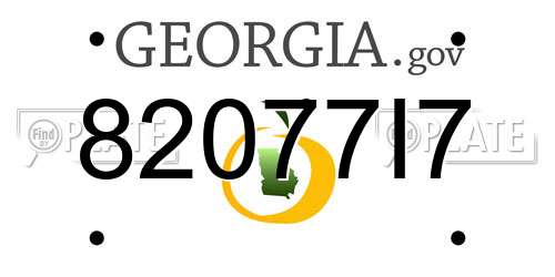 82077I7 Georgia License Plate