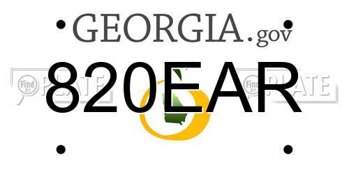 820EAR Georgia License Plate