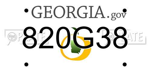 820G38 Georgia License Plate