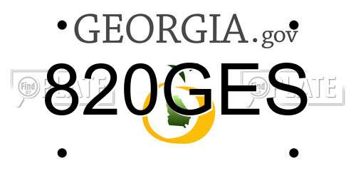 820GES Georgia License Plate