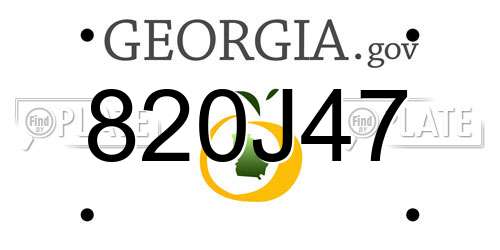 820J47 Georgia License Plate